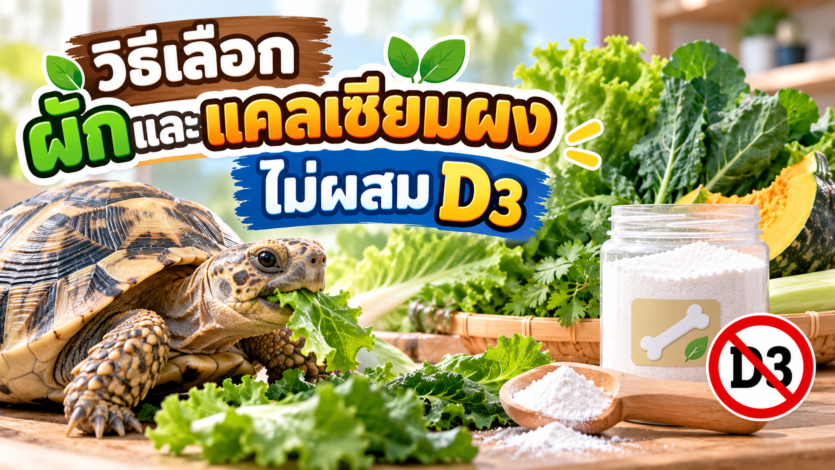 วิธีเลือกผักและแคลเซียมผงไม่ผสม D3?