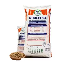 U GOAT 14 อาหารแพะสำเร็จรูป ชนิดเม็ด โปรตีน 14% สำหรับแพะรุ่น แพะขุน และแพะท้องว่าง ขนาด 30 กก.