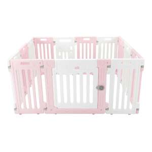 Pet Fence(M) คอกสุนัข รุ่นเพ็ทโฮม (ชมพู+ขาว)