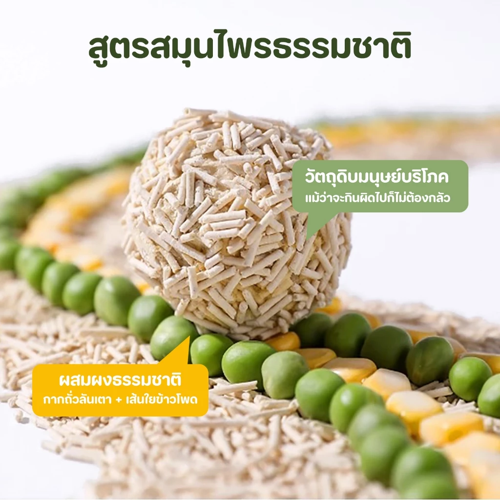 ทรายแมวเต้าหู้ 6L ลิตร.ทรายเต้าหู้ ผลิตจากกากถั่วเหลืองธรรมชาติทราย ละบายกลิ่นได้ดี มีให้เลือก7กลิ่น ภาพที่ 5