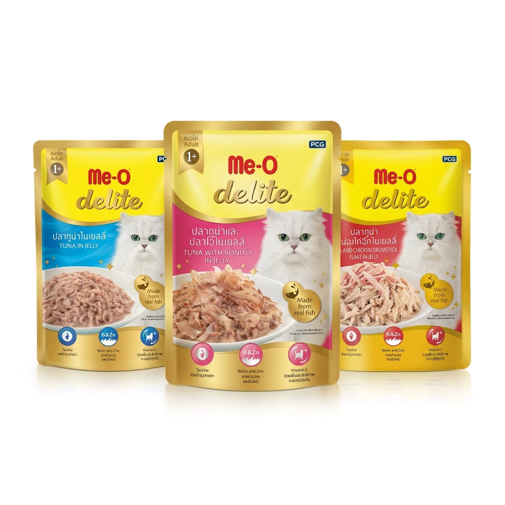 Me-O Delite 70g อาหารเปียกแมว มีโอ ดีไลท์ แบบซอง 12/48ซอง รสอร่อย Petus Kingkaew ภาพที่ 2