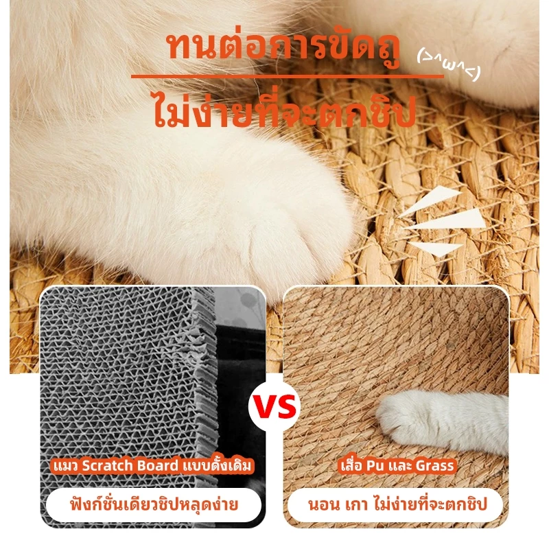 P&P:หญ้าพุ่ม แผ่นลับเล็บแมว พรมแมว หวายทอเสื่อนอนแมว กรงเล็บแมวบด พรมวงกลม รังแมวพรมวงกลมทอสำหรับแมว หญ้าพุ่ม และแผ่นลับเล็บแมว  ภาพที่ 3