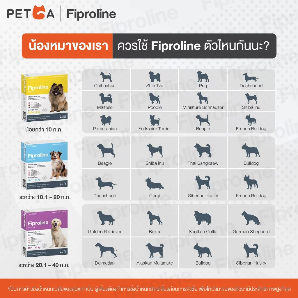 Fiproline [1 กล่อง บรรจุ 2 หลอด] ผลิตภัณฑ์กำจัดเห็บหมัด สำหรับสุนัขและแมว ชนิดหยดหลัง ภาพที่ 3