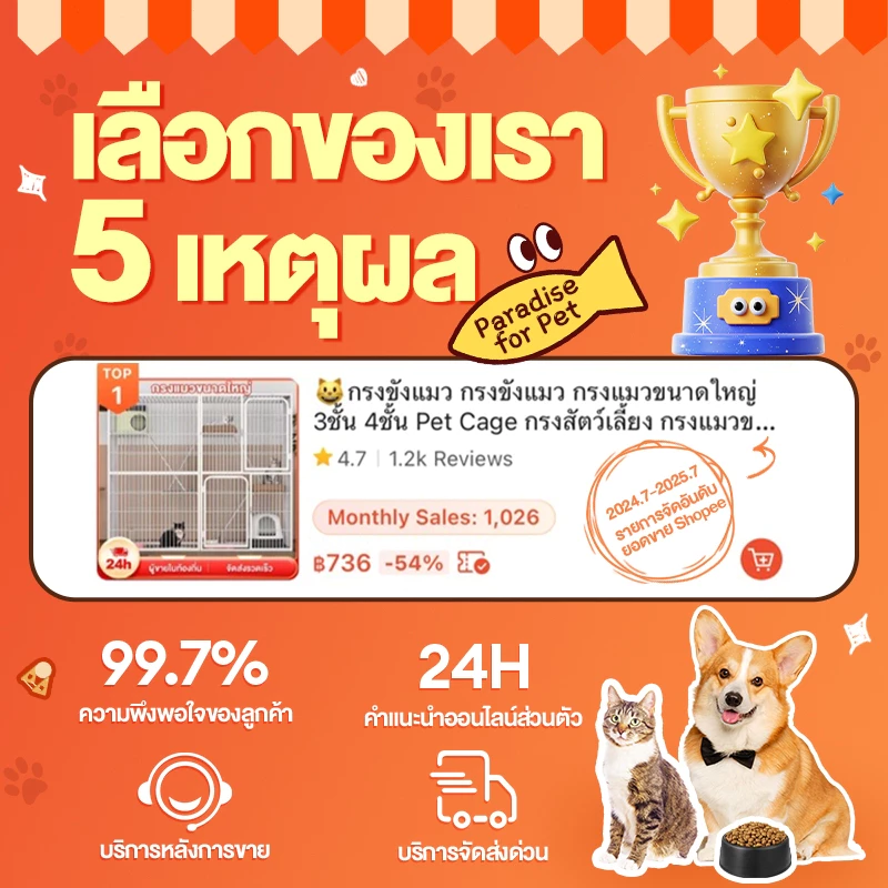 กรงขังแมว กรงขังแมว กรงแมวขนาดใหญ่ 3ชั้น 4ชั้น Pet Cage กรงสัตว์เลี้ยง กรงแมวขนาดใหญ่ กรงกระต่าย พื้นที่ว่างขนาดใหญ่ ภาพที่ 2