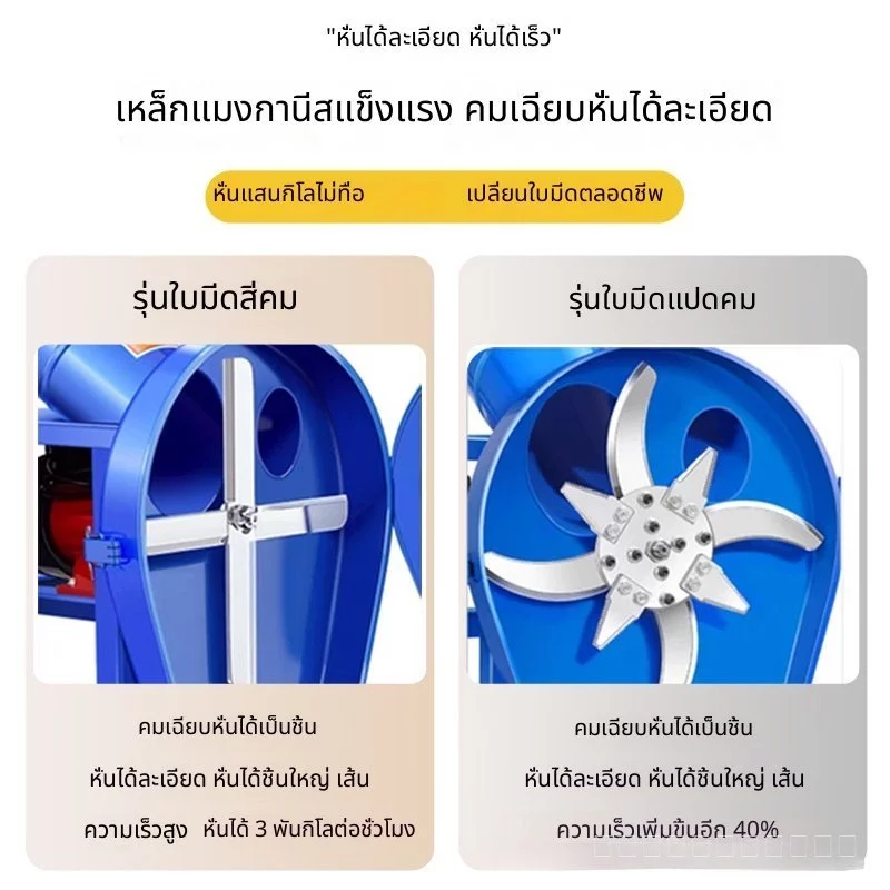 รุ่นใหม่ เครื่องหั่นหญ้าไฟฟ้า เครื่องบดหญ้า เครื่องบดอาหารสัตว์ เครื่องหั่นผักสำหรับเลี้ยงไก่ หมู แพะ ขนาดเล็กใช้ในบ้าน ภาพที่ 4
