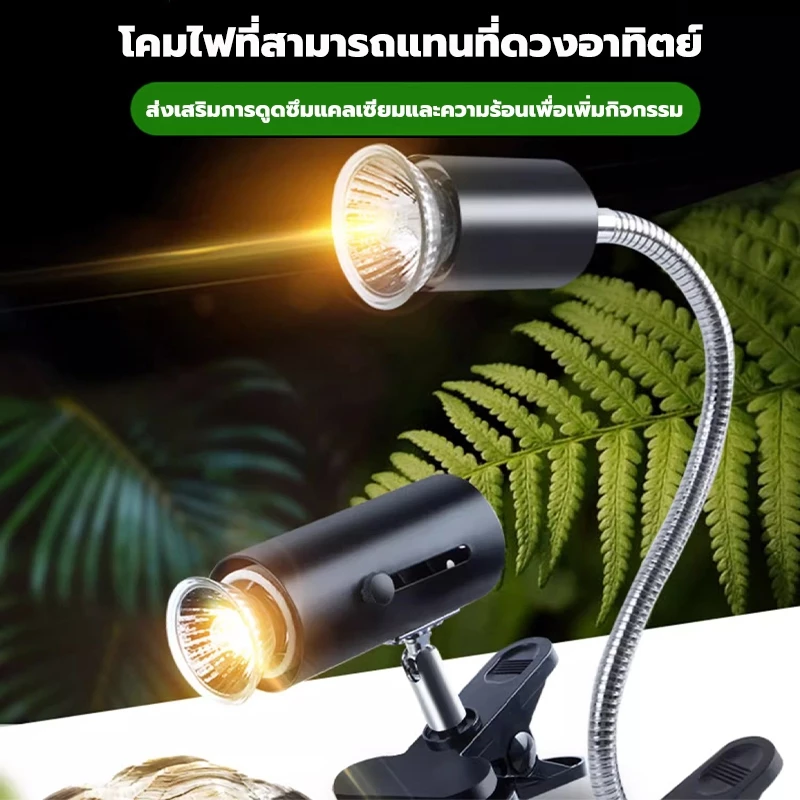 ขั้วหลอดไฟเซรามิค ไฟกกเต่า หลอดไฟ UVA​+UVB​ 3.0​ ไฟให้ความร้อน ให้ความอบอุ่นเต่าบก ​ลูกนก สัตว์เลื้อยคลาน ภาพที่ 3