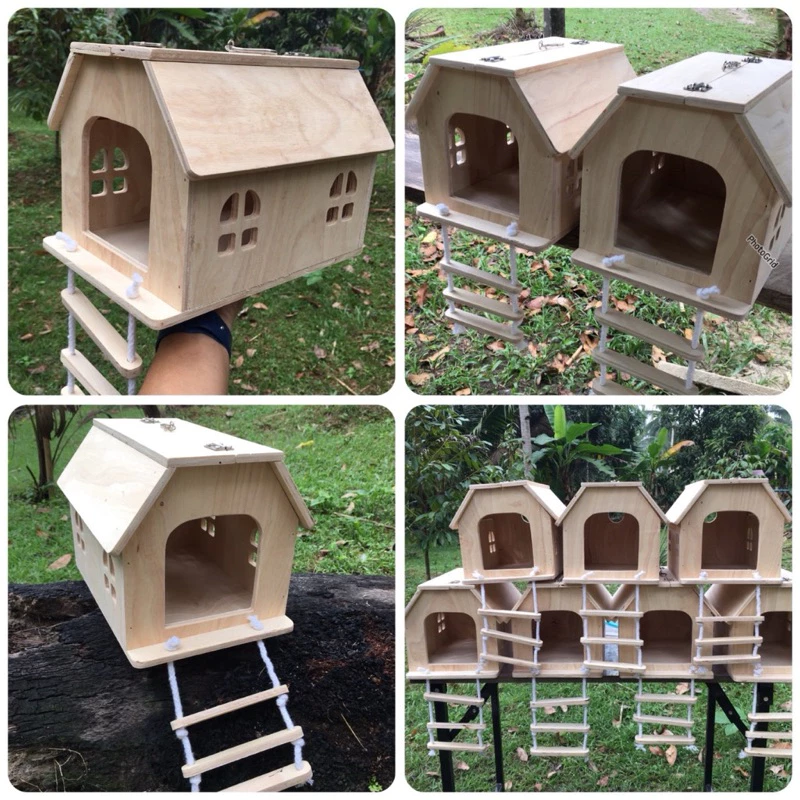 WC07 บ้านนก บ้านชูการ์ขนาดใหญ่ บ้านไม้สำหรับนก บ้านนก บ้านกระรอก ภาพที่ 5